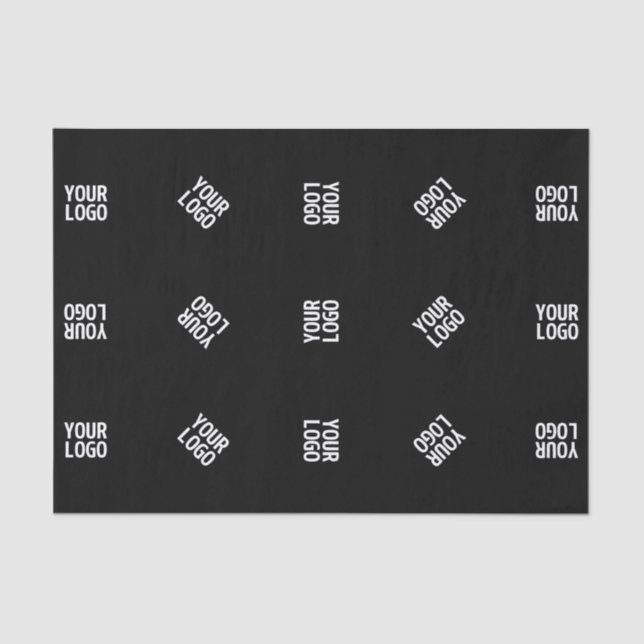Unique Modern Logo Pattern Template | Black Tissue Paper (Front)