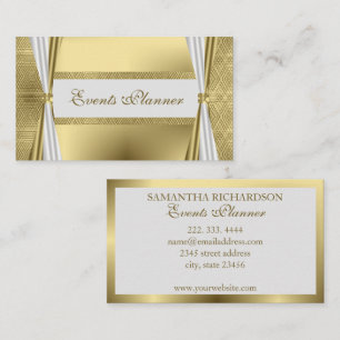 Unique Modern Luxury White And Gold Geometric Business Card