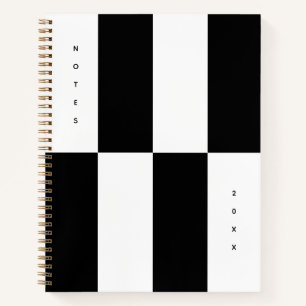 Unique Modern Minimalist Black & White Stripes  Notebook