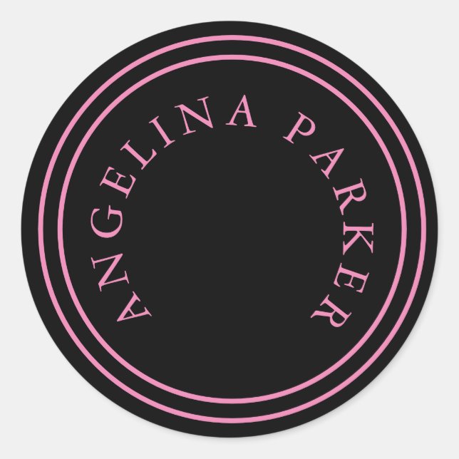 Unique Modern Minimalist Plain Classic Round Sticker (Front)