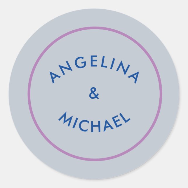 Unique Modern Minimalist Plain Classic Round Sticker (Front)