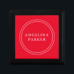 Unique Modern Minimalist Plain Red Your Name Gift Box<br><div class="desc">Extreme minimalist design. I would recommend to family and friends. Very happy.</div>