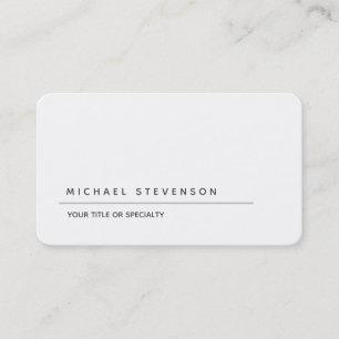 Unique Modern Minimalist Plain Round Corner Business Card