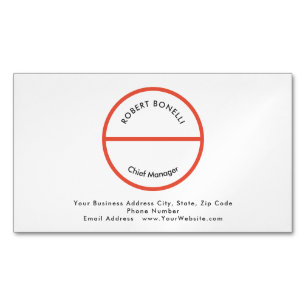 Unique Modern Minimalist Red Black White Curvature Magnetic Business Card