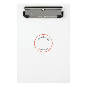Unique Modern Minimalist Red Black White Curvature Mini Clipboard