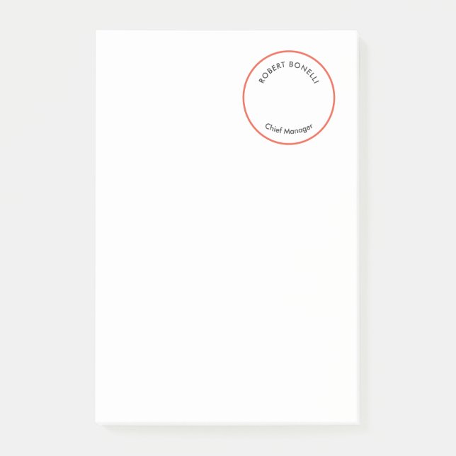 Unique Modern Minimalist Red Black White Curvature Post-it Notes (Front)