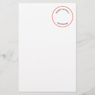 Unique Modern Minimalist Red Black White Curvature Stationery