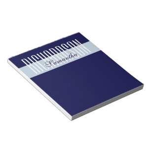 Unique Modern Navy Blue Geometric Script Notepad