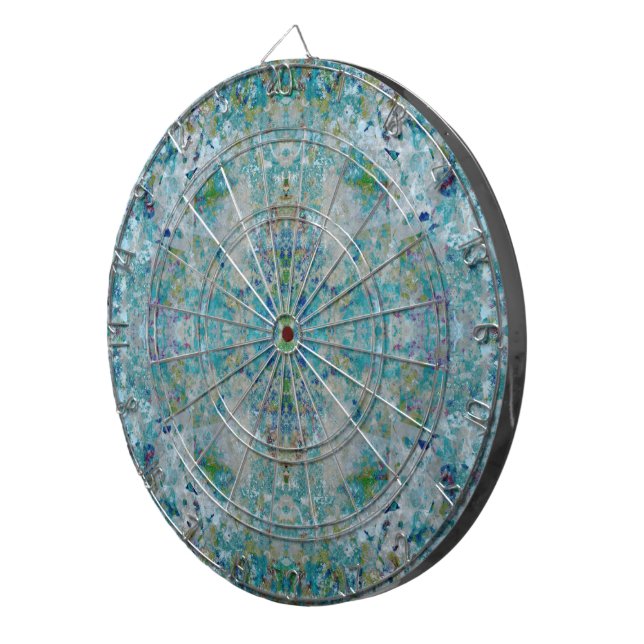 Unique Modern One Of A Kind Abstract Art Design Dartboard (Front Right)