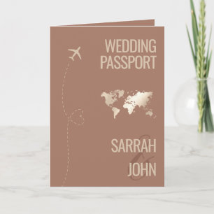 Unique Modern Passport Destination Wedding QR Code Invitation