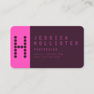 Unique & Modern Pink & Deep Purple Business Card