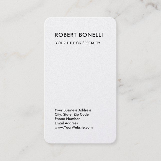 Unique Modern Plain Minimalist Business Card (Front)