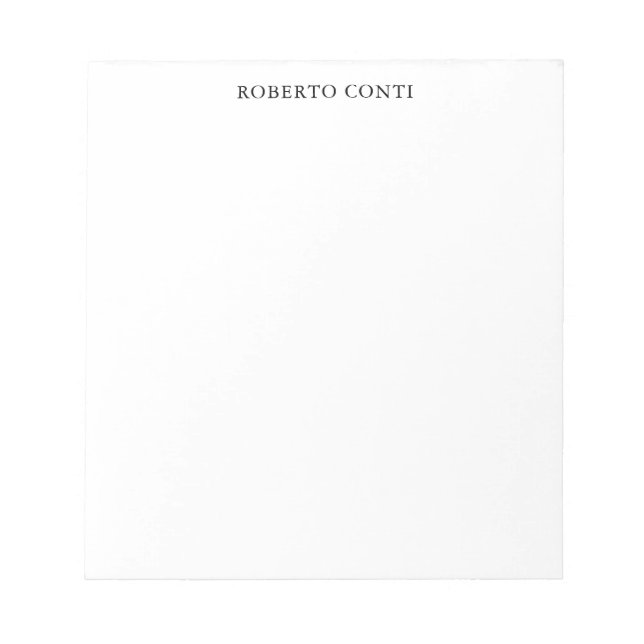 Unique Modern Plain Minimalist Name Notepad (Front)