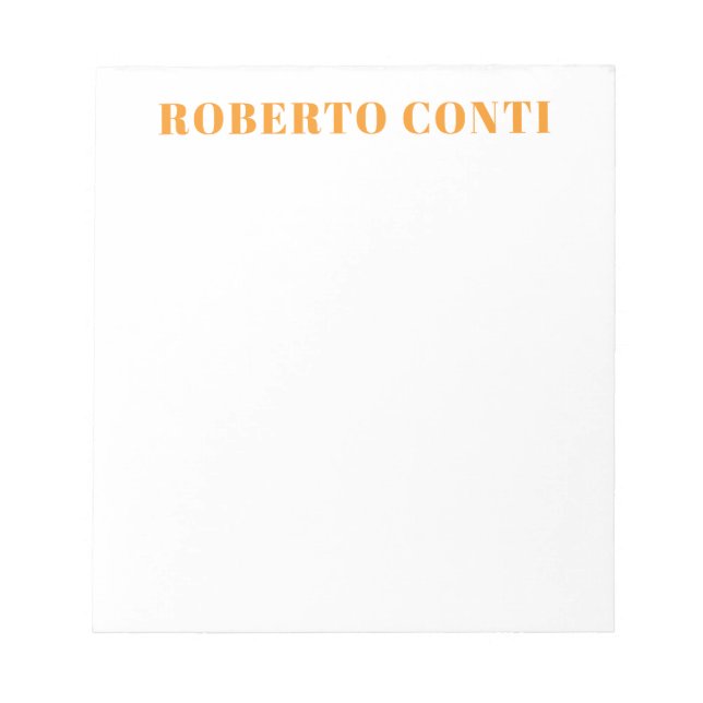 Unique Modern Plain Minimalist Notepad (Front)