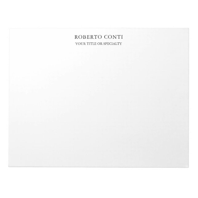Unique Modern Plain Minimalist Notepad (Front)