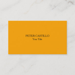 Unique Modern Plain Minimalist Orange White Business Card