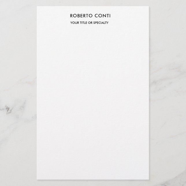 Unique Modern Plain Minimalist Stationery (Front)