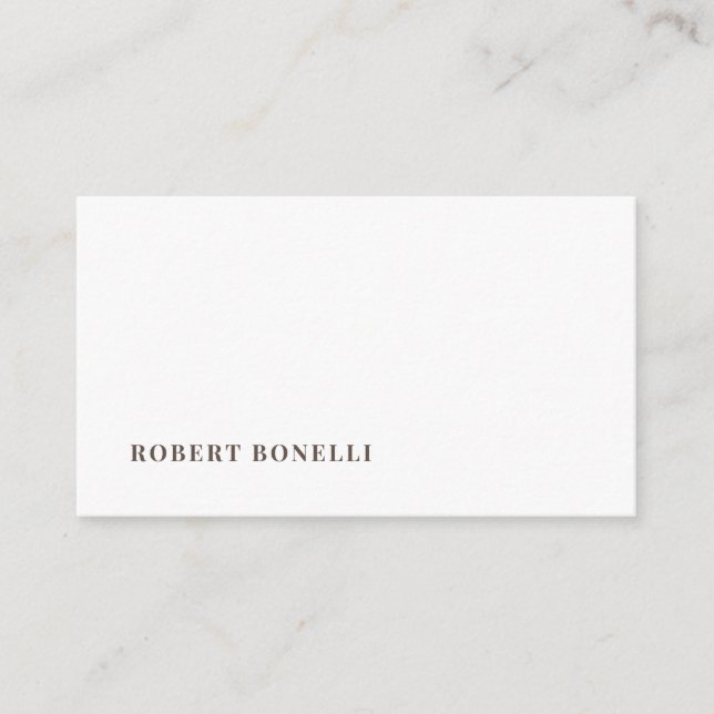 Unique Modern Plain Your Name Minimalist Enclosure Card (Front)