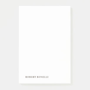 Unique Modern Plain Your Name Minimalist Post-it Notes