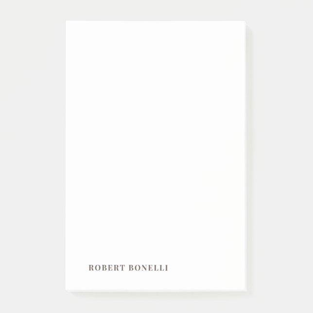 Unique Modern Plain Your Name Minimalist Post-it Notes (Front)