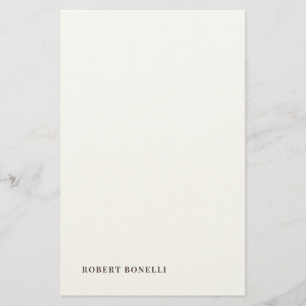 Unique Modern Plain Your Name Minimalist Stationery