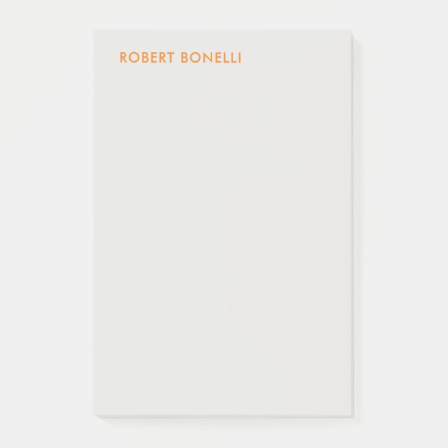 Unique Modern Platinum Grey Minimalist Add Name Post-it Notes (Front)