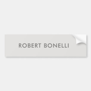 Unique Modern Platinum Grey Minimalist Bumper Sticker