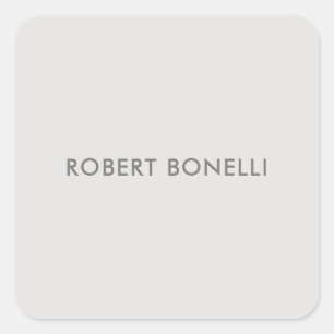Unique Modern Platinum Grey Minimalist Square Sticker
