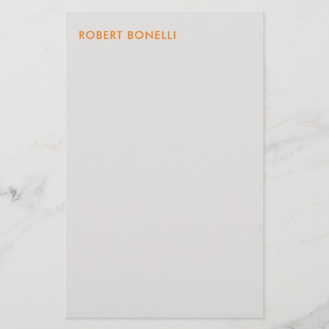 Unique Modern Platinum Grey Minimalist Stationery (Front)