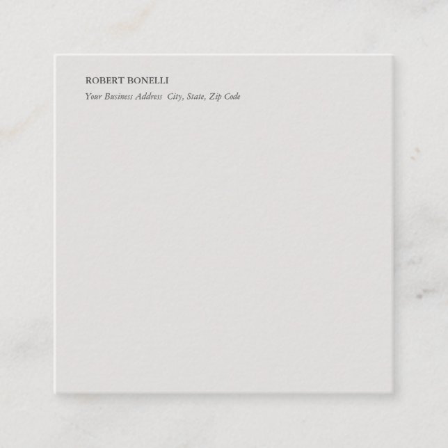 Unique Modern Platinum Grey Stylish Minimalist Enclosure Card (Front)
