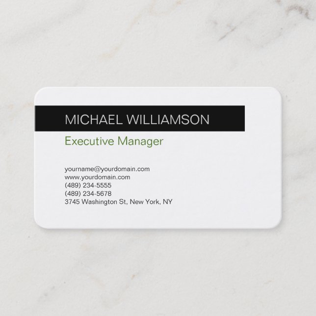 Unique Modern Professional Black White Business Card (Front)