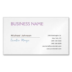 Unique modern professional minimalist chic 	Magnetic business card