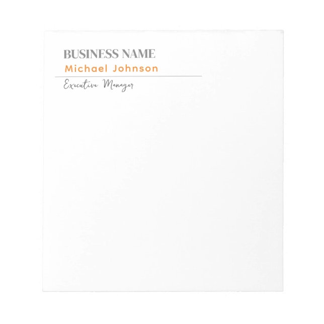 Unique modern professional minimalist profile notepad (Front)