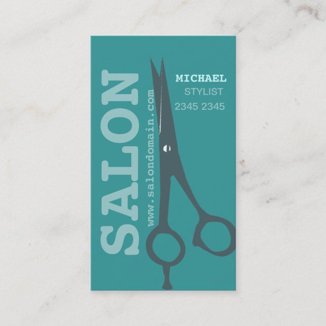 Unique  Modern Scissors Appointment Card (Front)