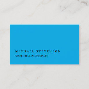 Unique Modern Sky Blue Minimalist Plain Business Card