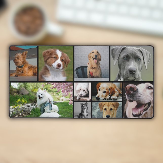 Unique Modern Stylish 10 Photo Collage Desk Mat (Creator Uploaded)