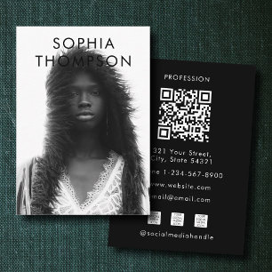 Unique Modern Trendy QR Code Social Media Icons Business Card
