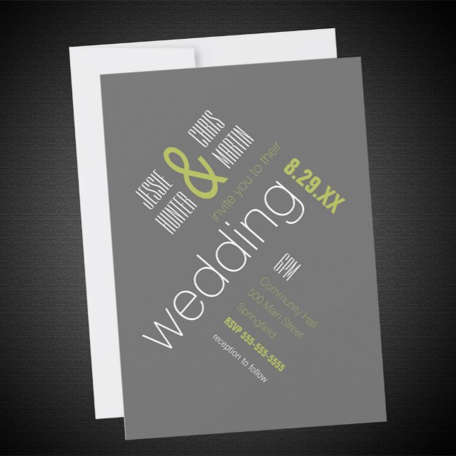 Unique Modern Typographic Wedding Invitation (Creator Uploaded)