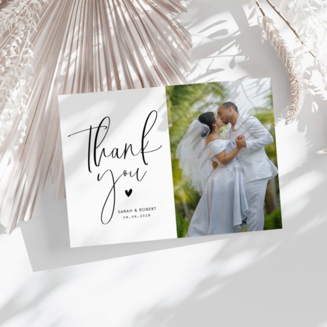 unique modern wedding thank you photo card (Creator Uploaded)