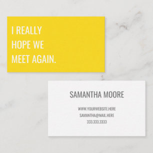 Unique Modern Yellow Typography Creative Business Card