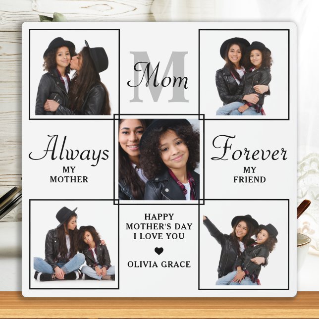 Unique MOM Personalised Monogram 5 Photo Collage Plaque (Creator Uploaded)