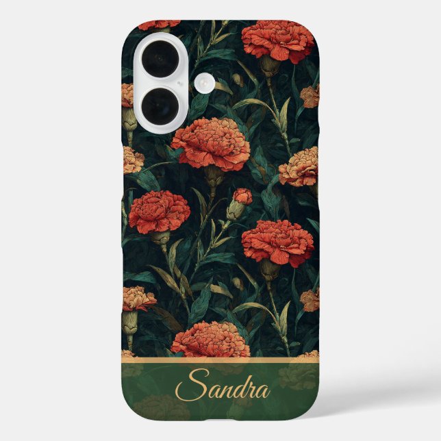 Unique Moms Day Gifts Carnation Floral Custom Case-Mate iPhone Case (Back)
