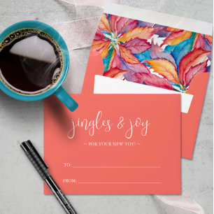 Unique Money Envelope Orange & Poinsettia