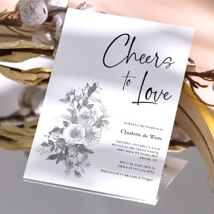 Unique Monochrome White Bridal Shower Invitation