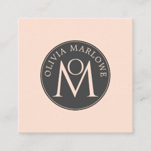 Unique Monogram Black Cream Calling Card