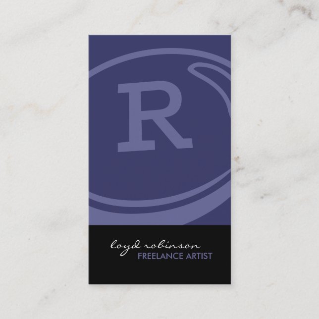 Unique Monogram Business Cards (Front)