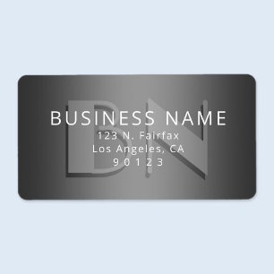 Unique Monogram Grey Gradient Return Address Label
