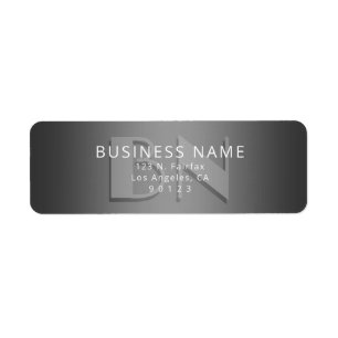 Unique Monogram Grey Gradient Return Address Label