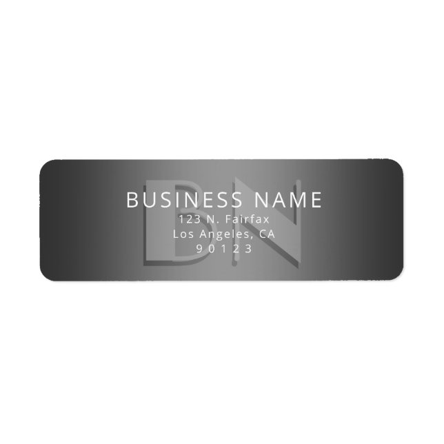Unique Monogram Grey Gradient Return Address Label (Front)