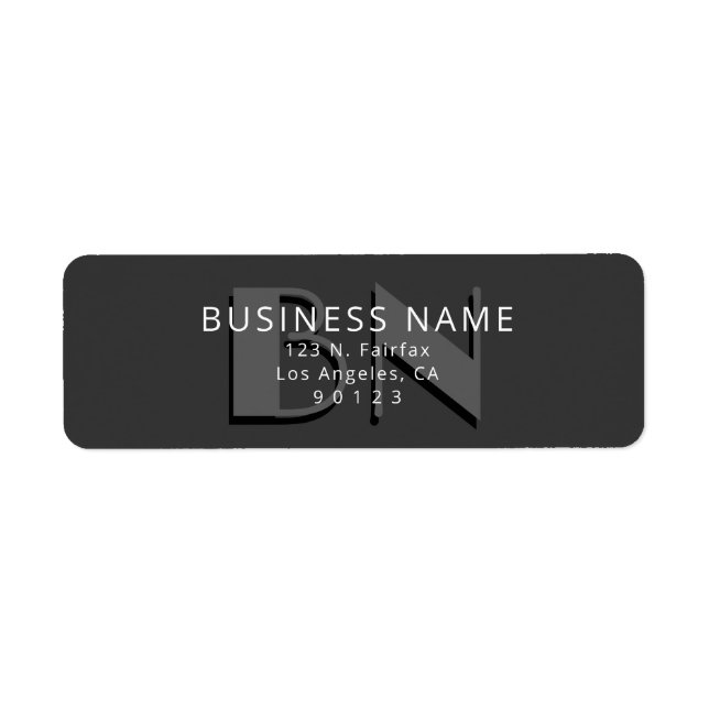 Unique Monogram Grey Return Address Return Address Label (Front)